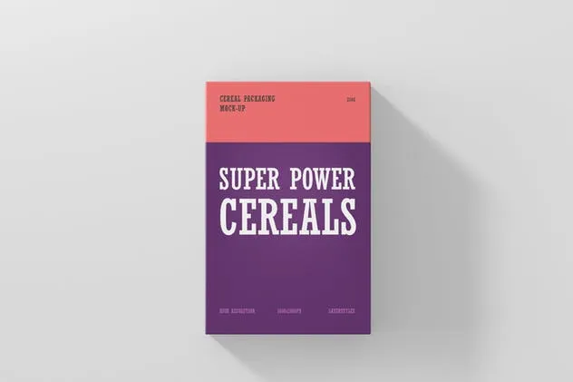营养谷物即食麦片食品包装盒子样机 Cereals Box Mockup插图(6)