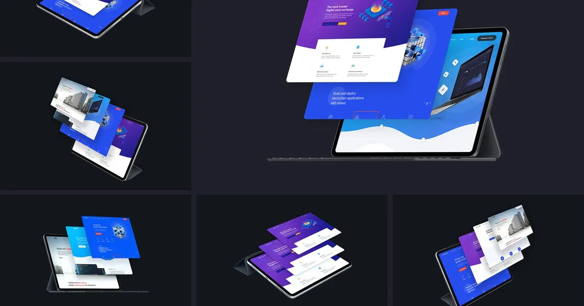 iPad Pro平板电脑UI设计预览样机模板v3 iPad Pro 2018 Mockup Vol-3插图