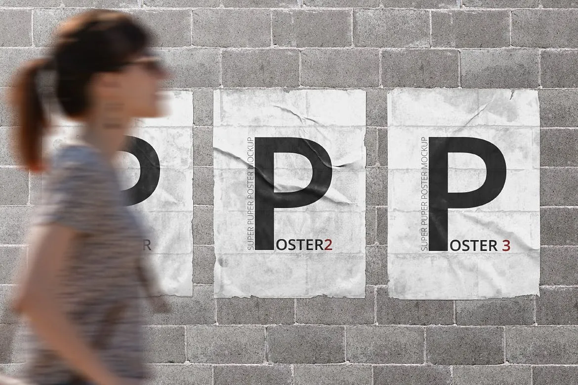 A3/A4规格海报设计画框样机模板 A3 / A4 Poster Mock-up插图(1)