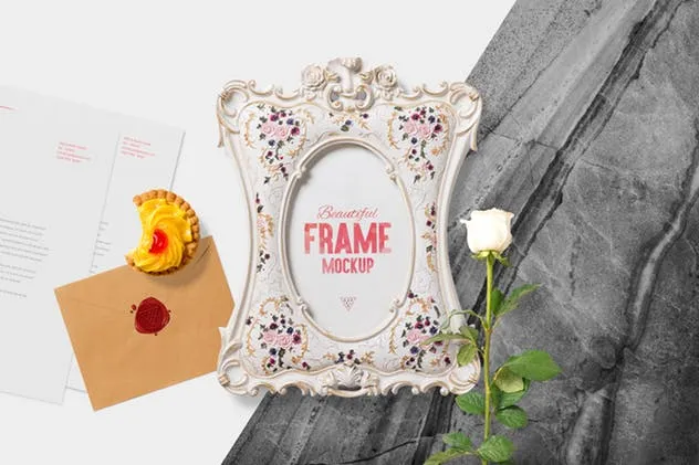 美丽复古照片画框样机模板 Beautiful Photo Frame Mockups Scenes插图(3)