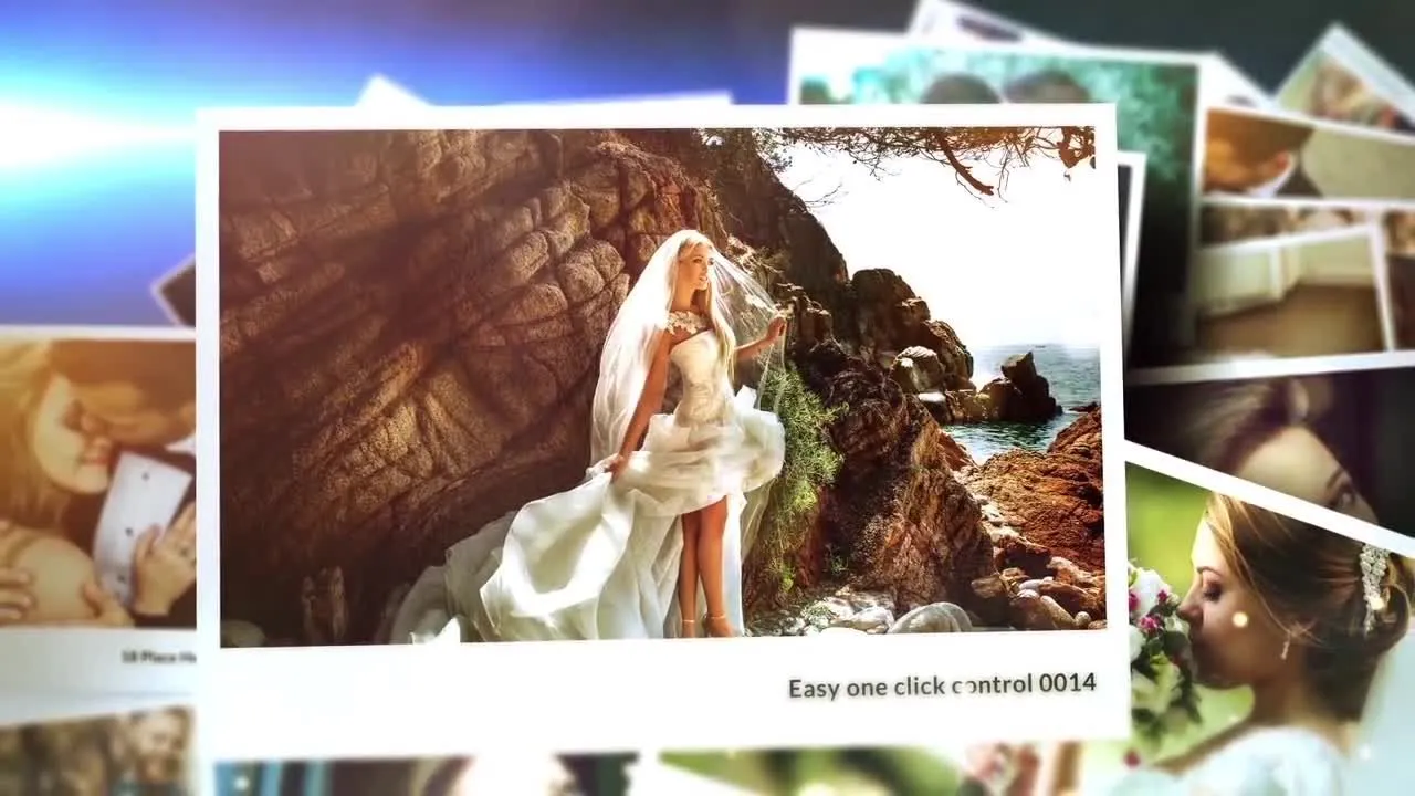 时尚浪漫的婚礼照片幻灯片展示像素设计精选AE模板