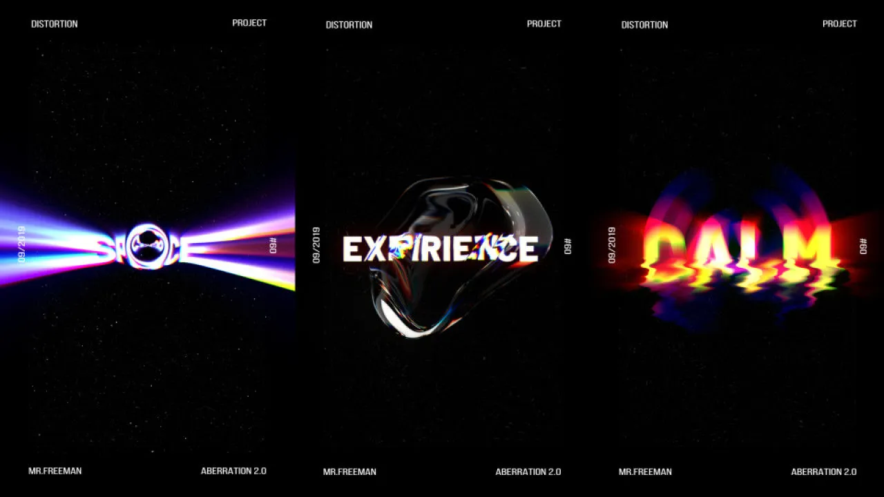 畸变小故障动态介绍演示文稿像素设计精选AE模板