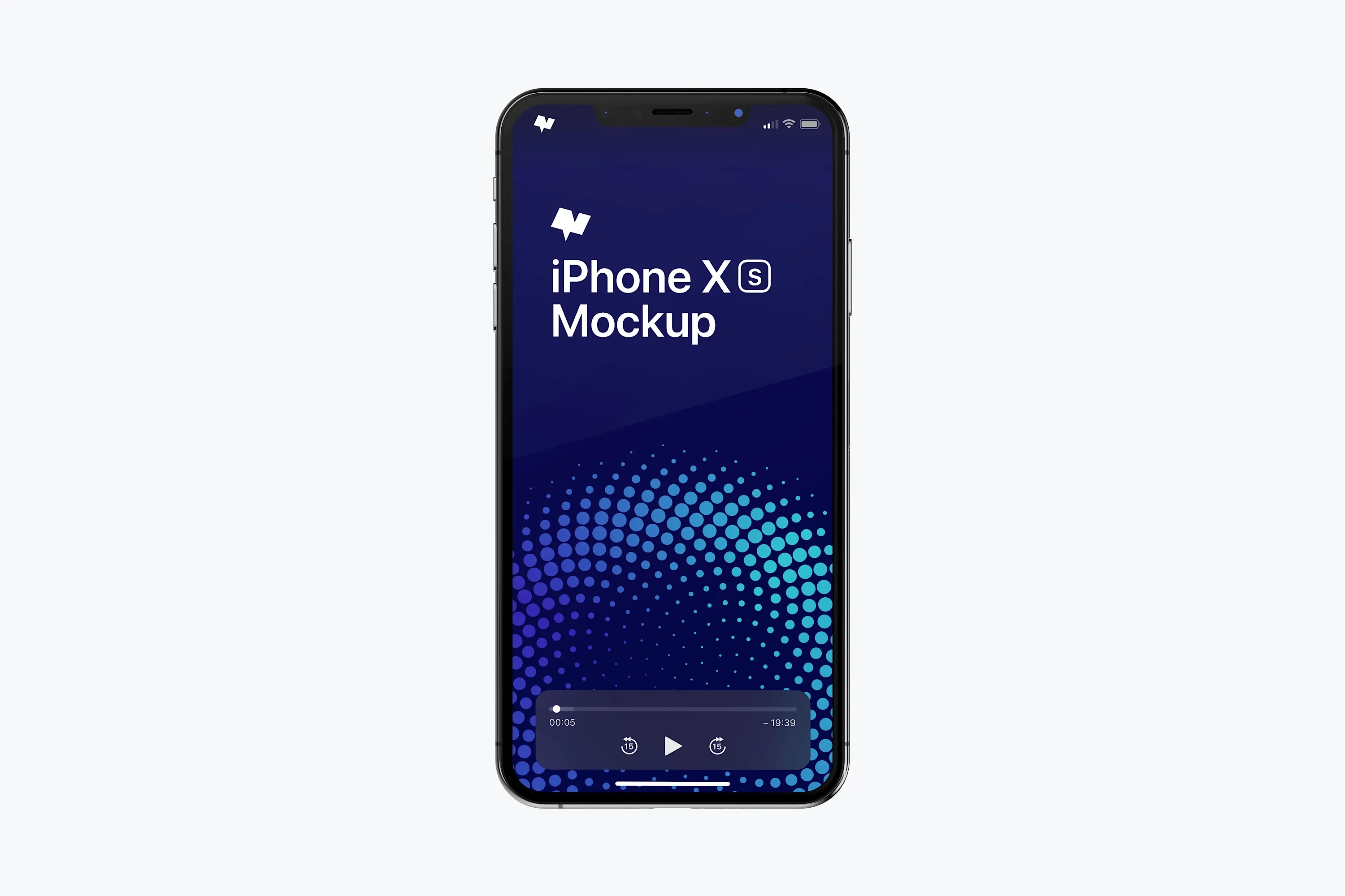iPhone XS Max手机屏幕演示前视图黏土样机 iPhone XS Max Mockup, Front View插图