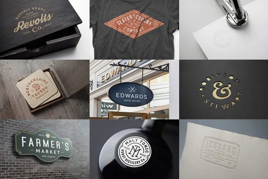 10款精致Logo/徽章样机模板 10 Logo/Badge Mock-Ups Vol.4插图(1)