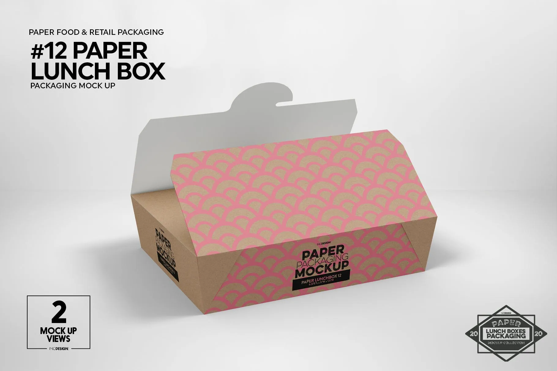 午餐外卖外带包装纸盒设计图样机 Paper Lunch Boxes Packaging Mockups插图(11)