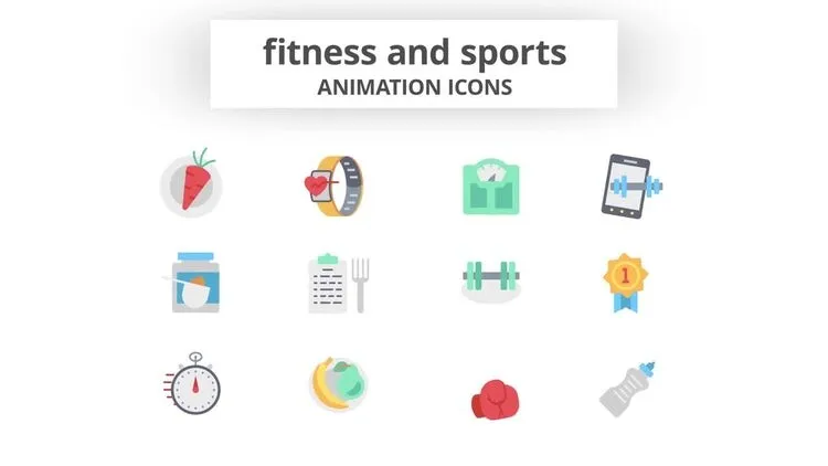 扁平线图标动态动画像素设计精选AE模板