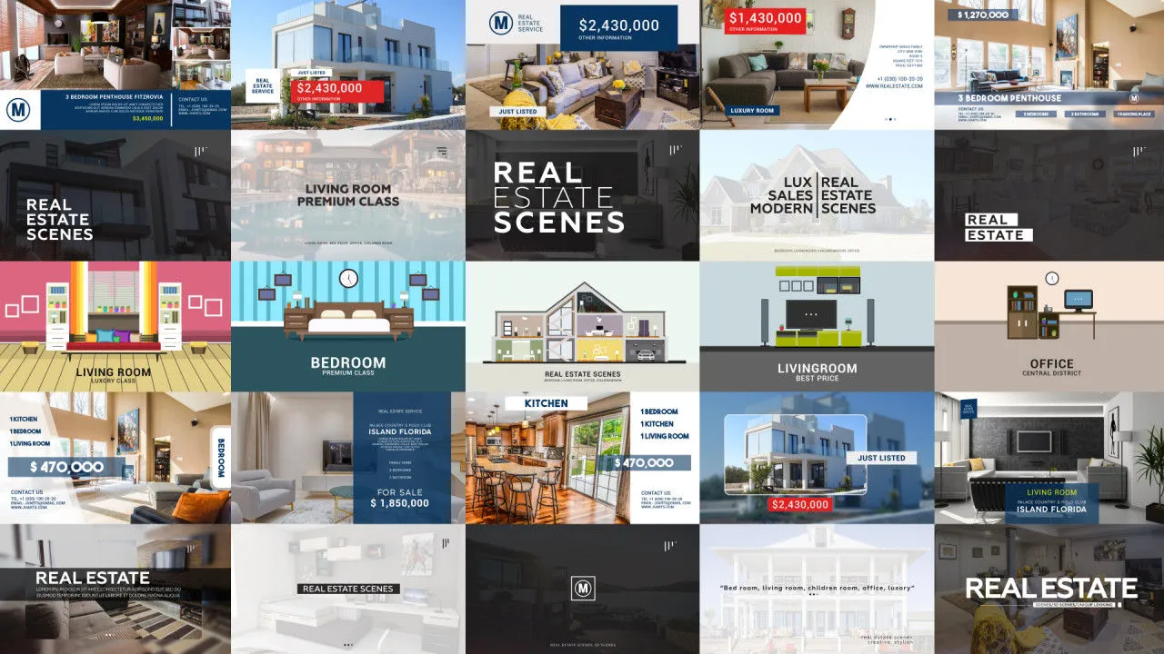 10组房地产宣传视频特效素材合集包像素设计精选AE模板