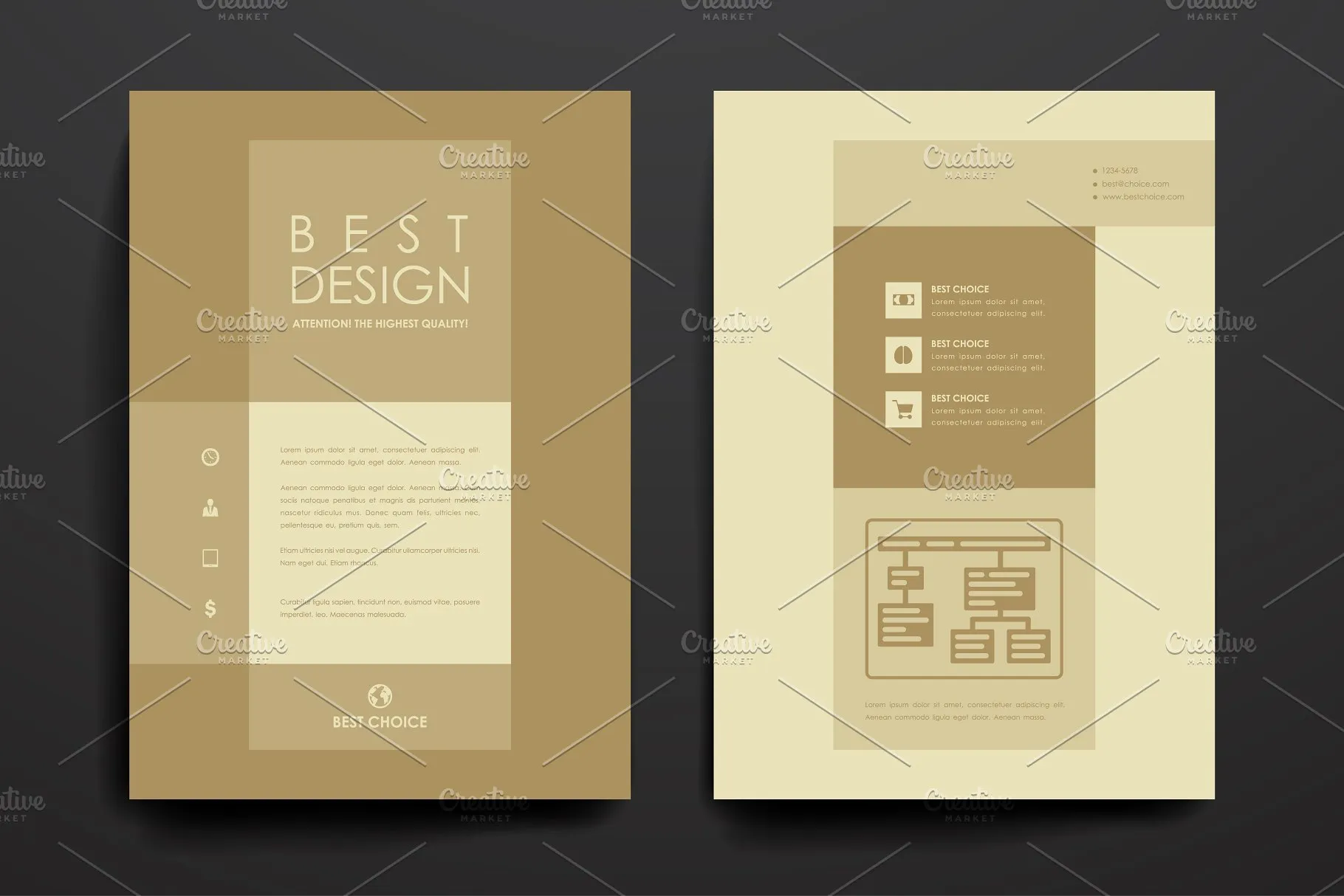 质朴简约宣传海报画册模板 Set of Beautiful Brochures插图(3)