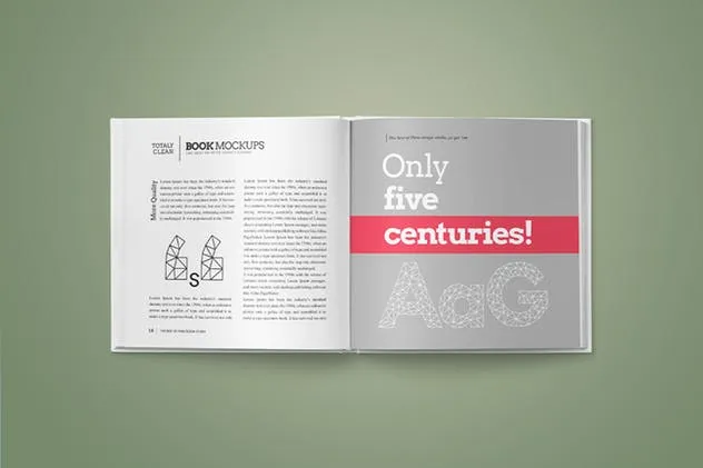 方形精装图书样机套装 Square Book Mock-Up Set插图(4)