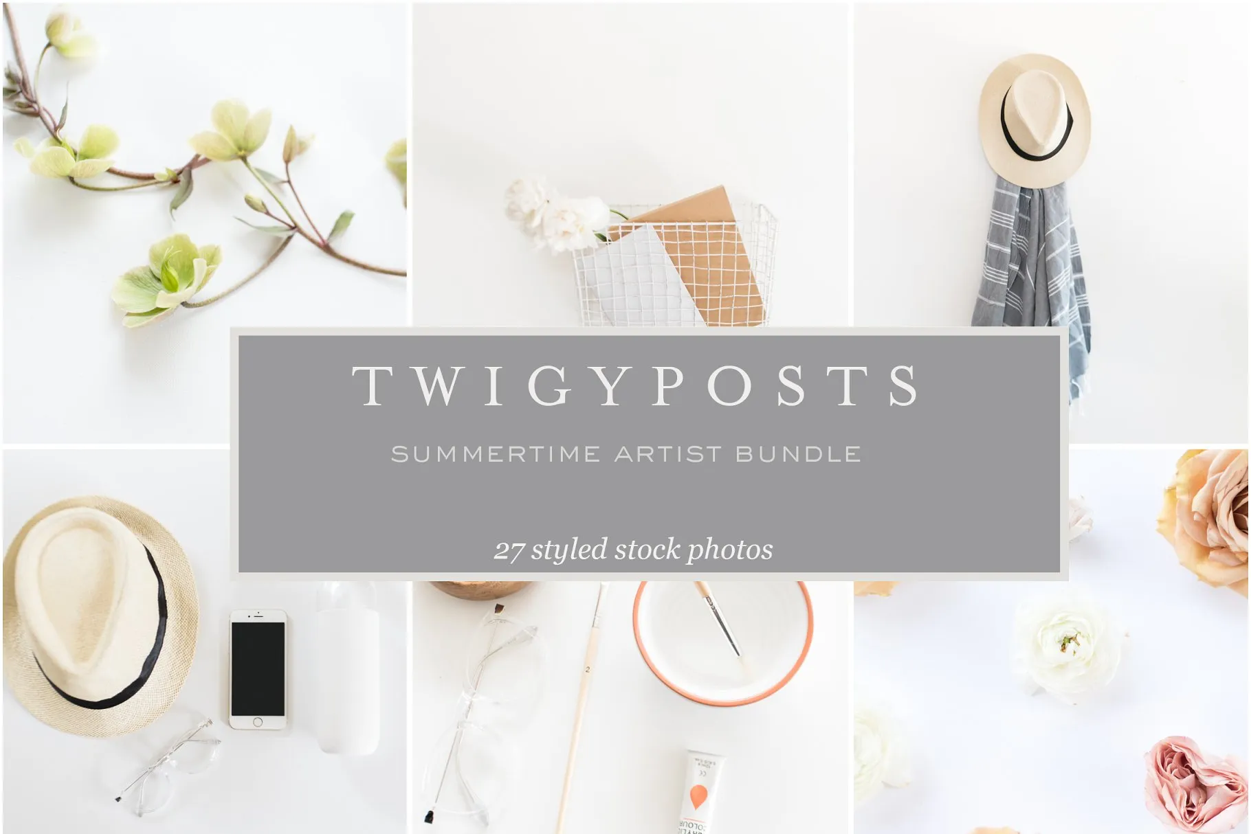 夏日风办公场景照片包  Summertime Artist Stock Photo Bundle