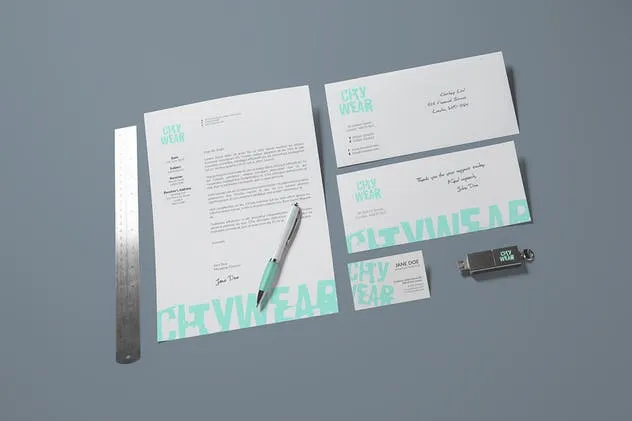 企业品牌VI设计办公文具样机模板v2 Corporate Branding / Identity Mock-up插图(7)