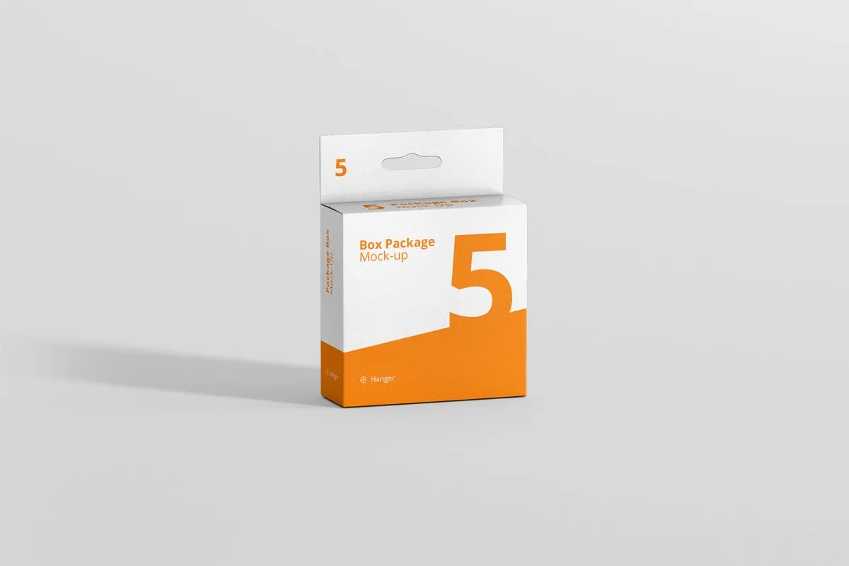 挂钩式扁平方形包装盒样机 Package Box Mockup#8211; Flat Square with Hanger