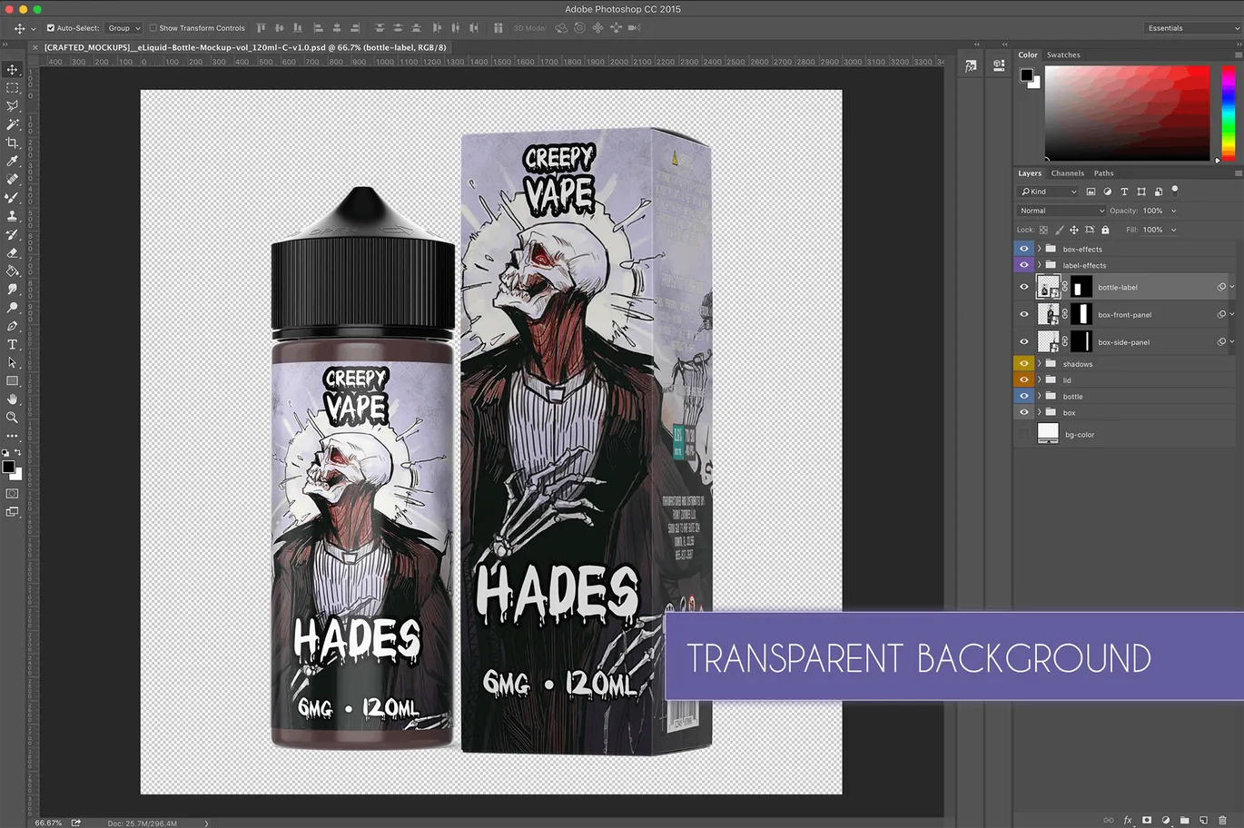 120ml容量装电子烟油瓶外观设计预览样机模板 eLiquid Bottle Mockup v 120ml-C插图(5)