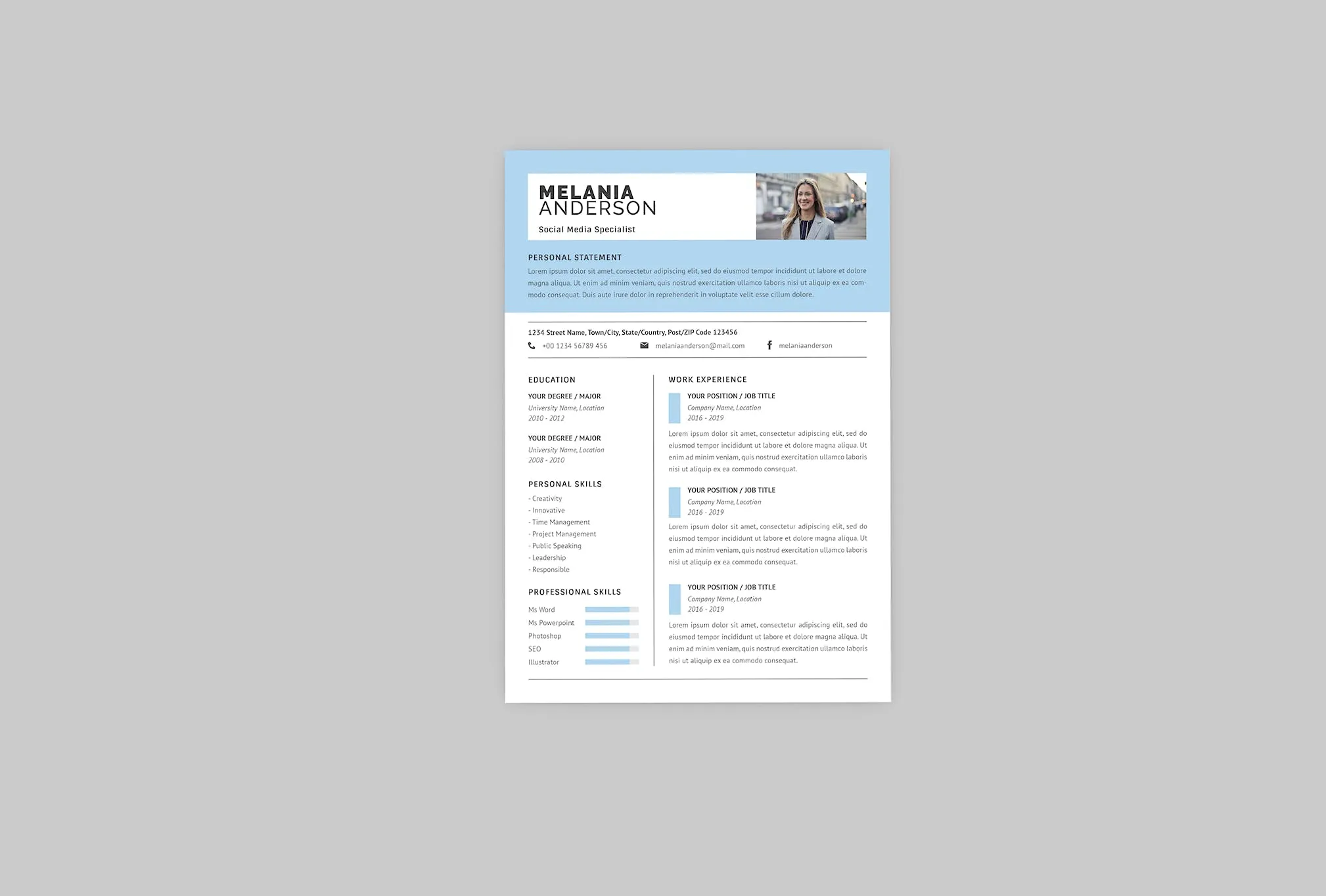 媒体专家/公关电子素材库精选简历模板 Media Specialist Resume Designer插图(2)