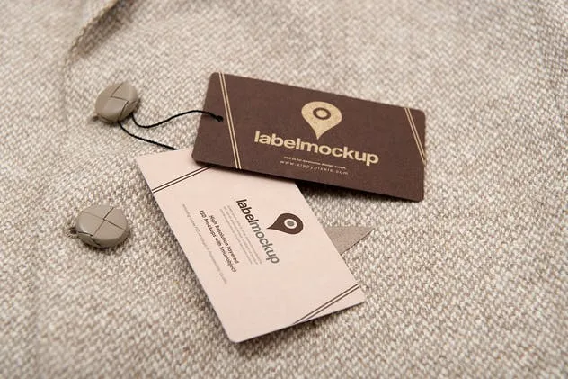 服装价格标签/吊牌设计样机 Clothing Label Mockups插图(5)