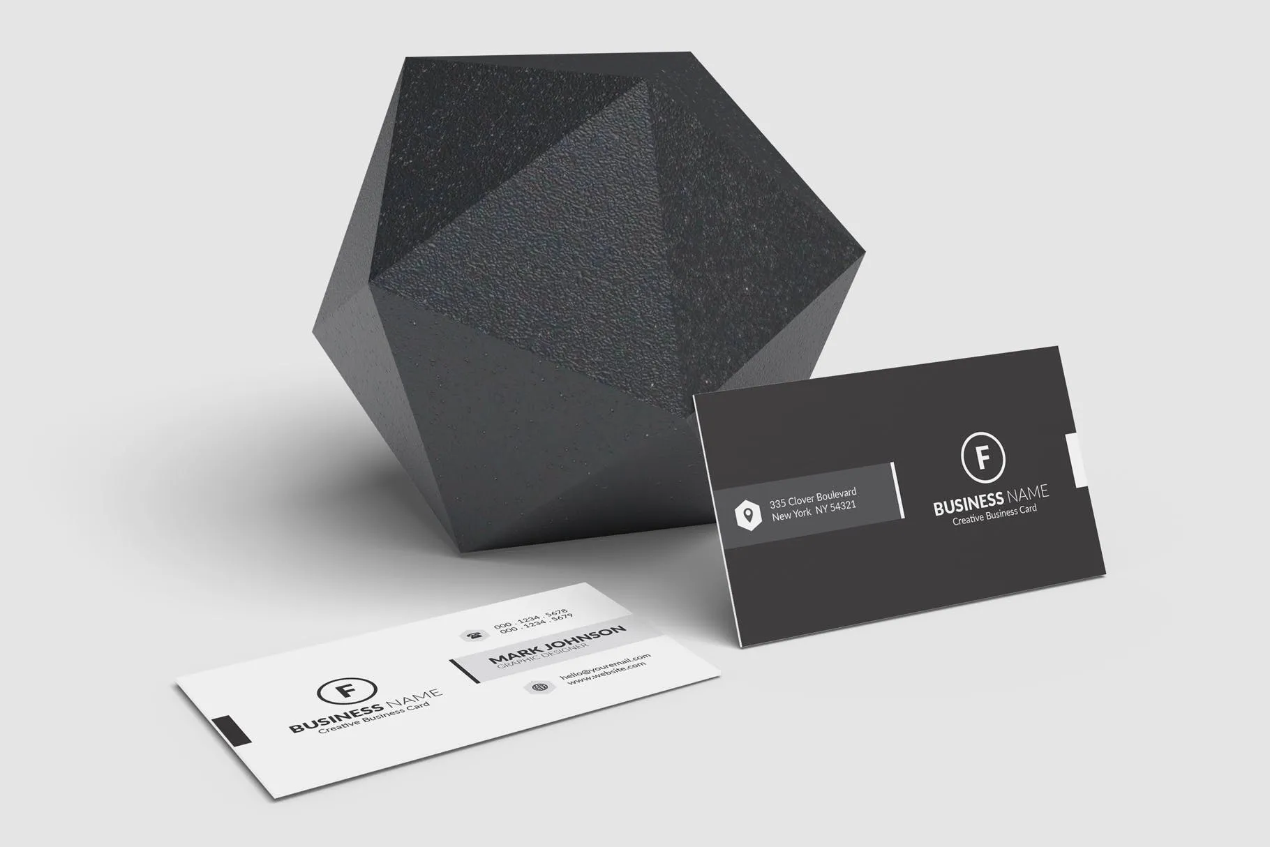 极简设计风格名片设计效果图素材库精选 Minimalist Business Cards Mockup插图(1)