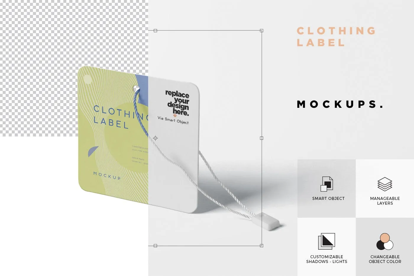 服装挂牌标签设计图样机模板 Clothing Label Mockups插图(6)