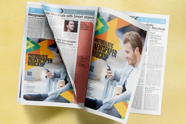 逼真新闻报纸排版设计展示样机 Photorealistic Newspaper Mockups插图(2)