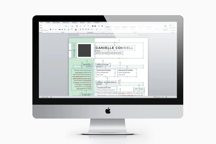 精致优雅的Word简历模板及求职信模板  Word Resume Template & Cover Letter插图(4)
