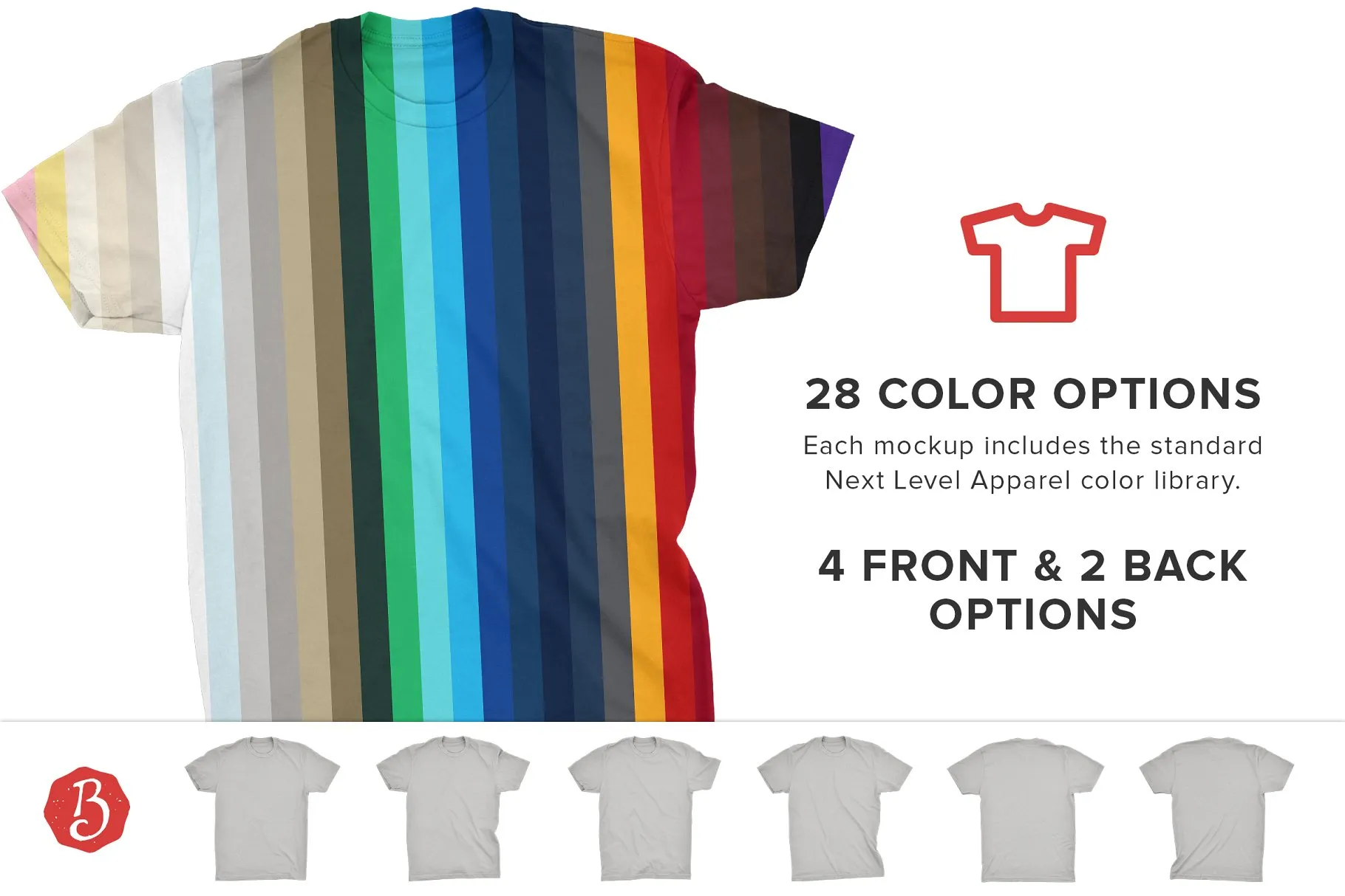 纯棉男士T恤样机模板 Next Level Cotton T-Shirt Mockups插图(1)