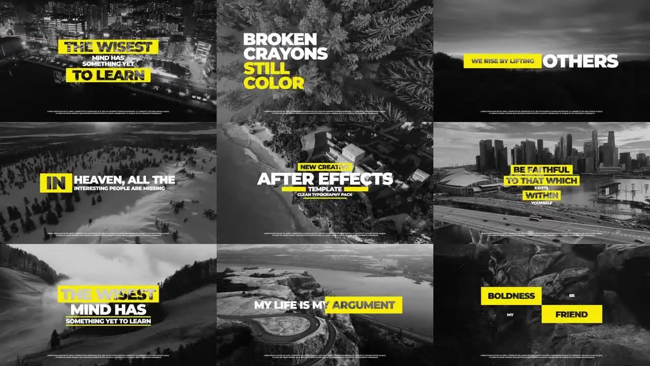 9个干净的版式标题像素设计精选AE模板