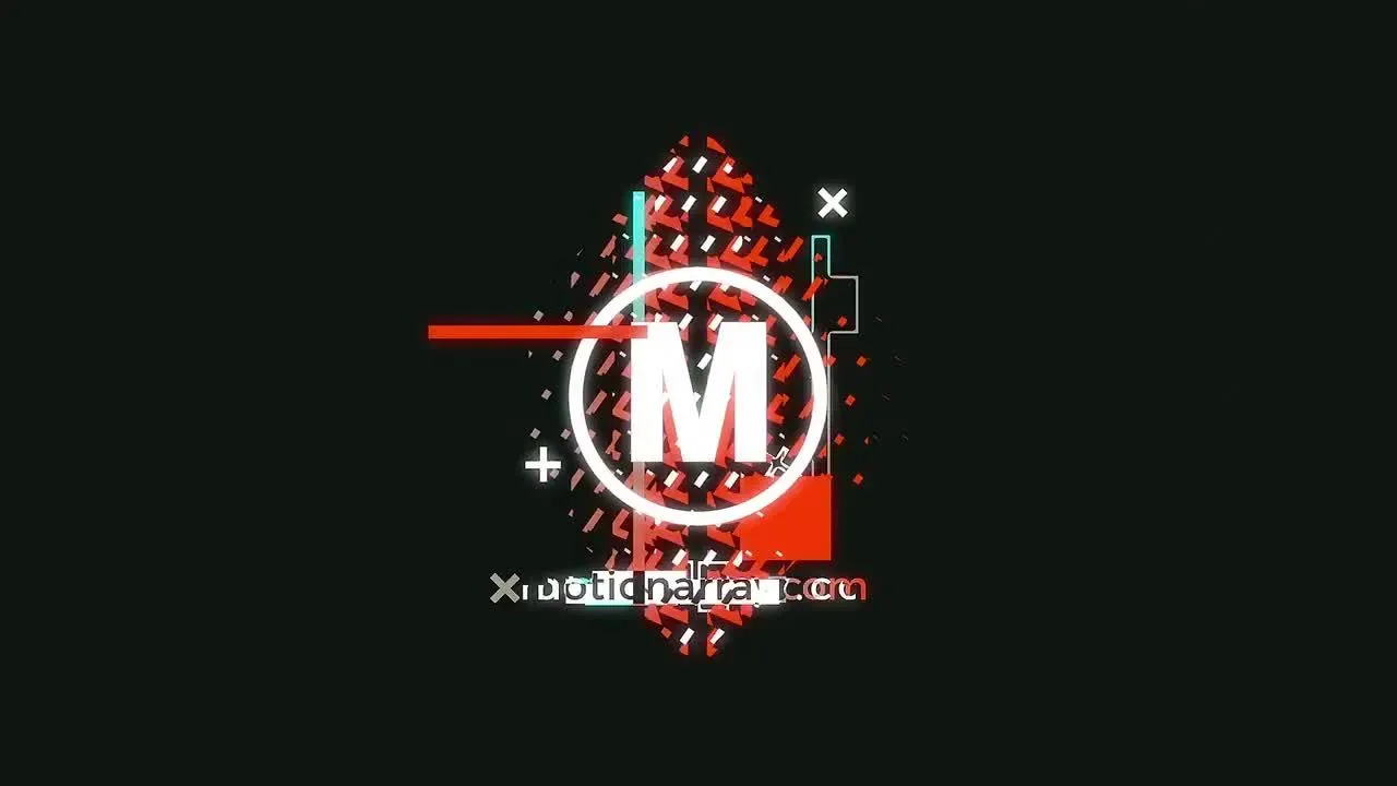 现代故障徽标像素设计精选AE模板