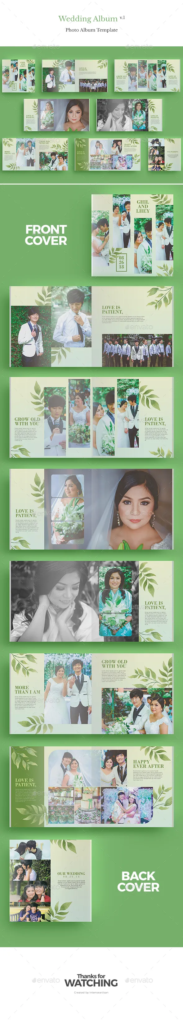 正方形婚纱照相册模板下载 Wedding Album V.1 [psd]插图