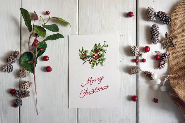 圣诞贺卡海报/传单/贺卡样机 Christmas card poster mockup插图(7)