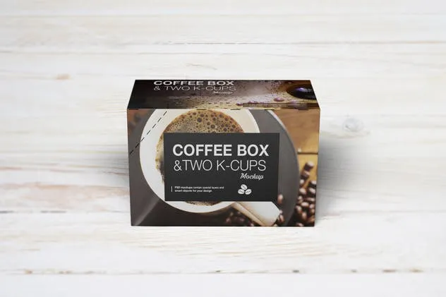 高品质的时尚咖啡杯/咖啡盒样机 2 K-Cups-Coffee Box Mockup插图(3)