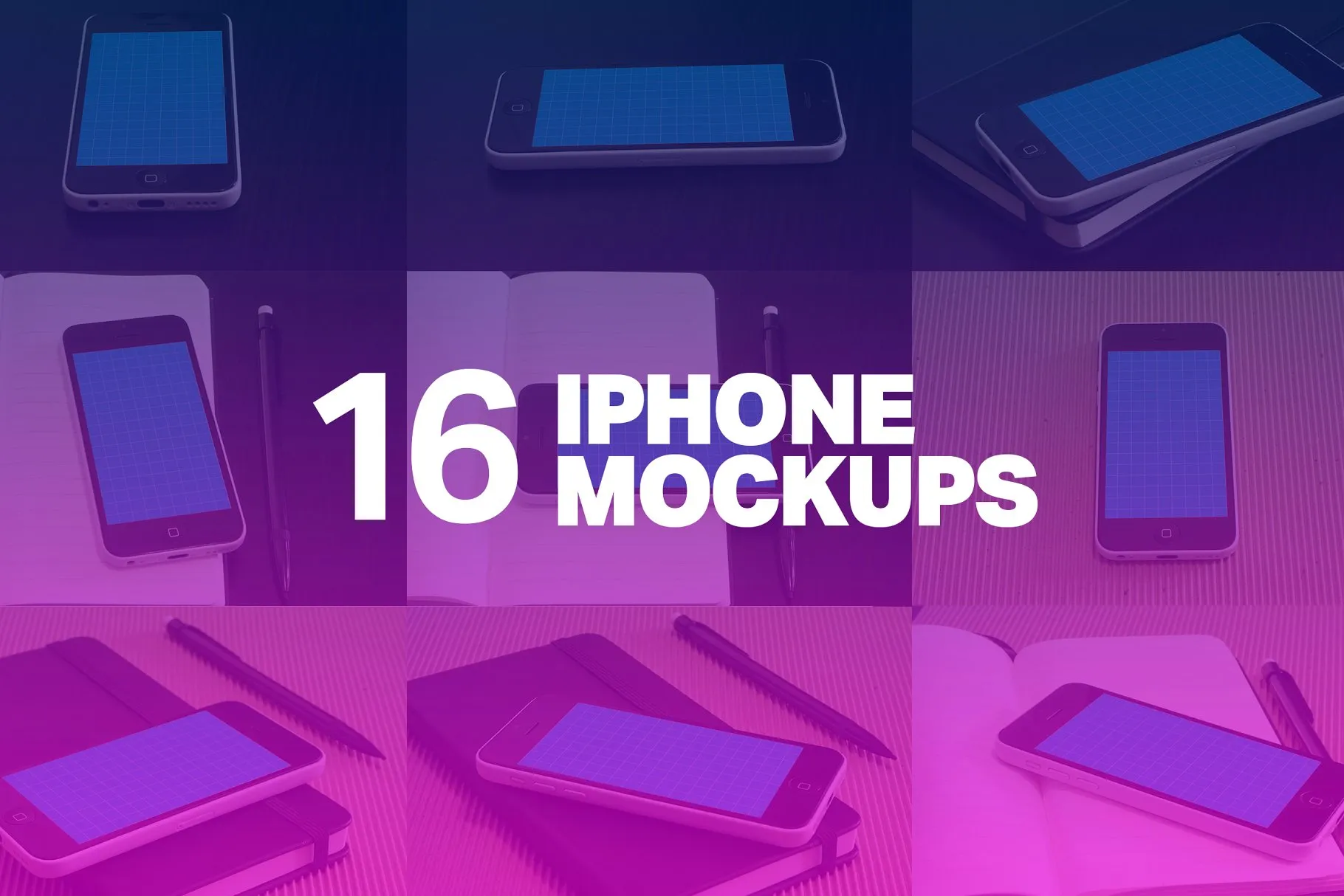 16款 iPhone 5C 智能手机样机 16 iPhone 5c Mockups插图