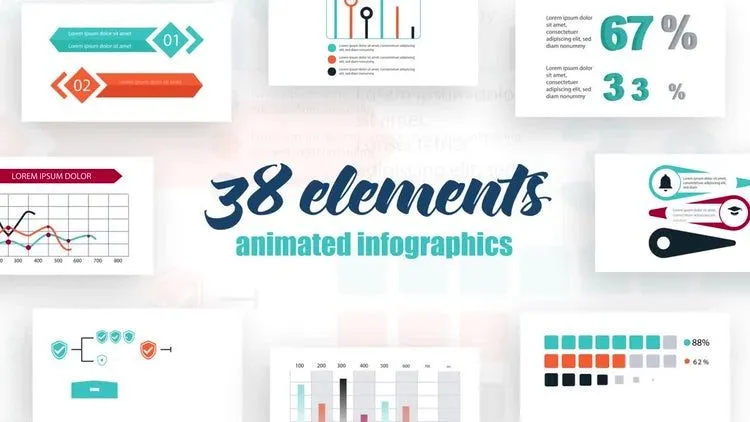 信息图表功能强大的像素设计精选AE模板