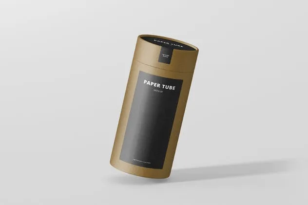 茶叶/咖啡高纸筒包装样机模板 Paper Tube Packaging Mock-Up – Long / High插图(2)