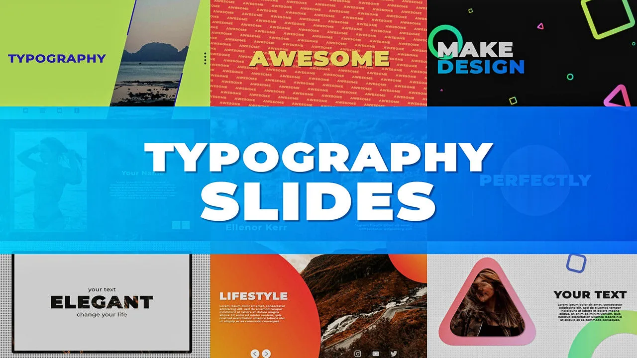 优雅设计的排版幻灯片像素设计精选AE模板