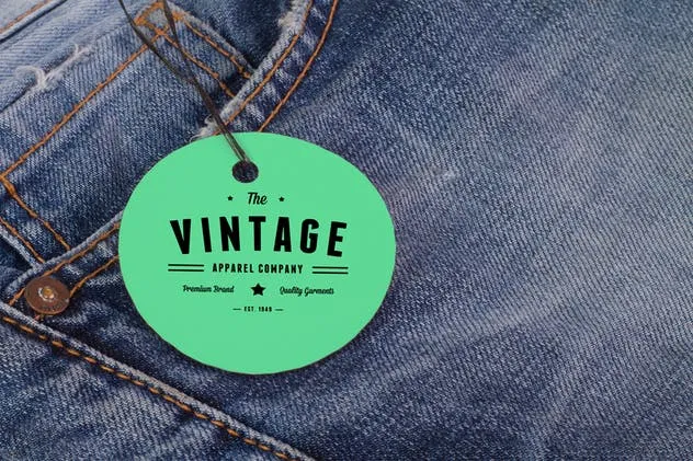 服装吊牌标签设计效果图样机素材库精选 Clothing Label Tag Mock Up插图(5)