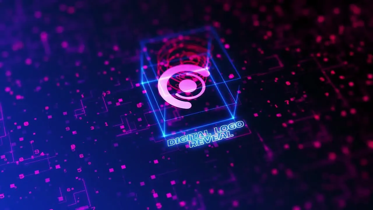 数字logo展示动画像素设计精选AE模板
