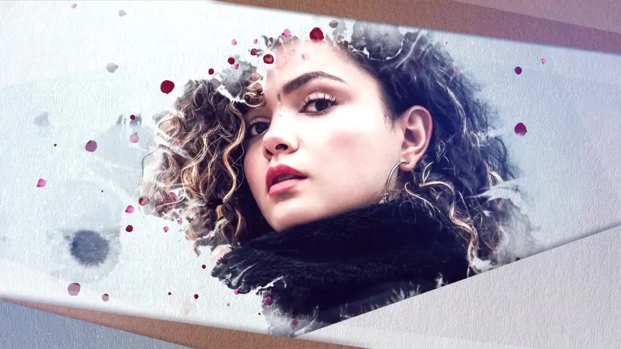 水墨效果幻灯片动画像素设计精选AE模板