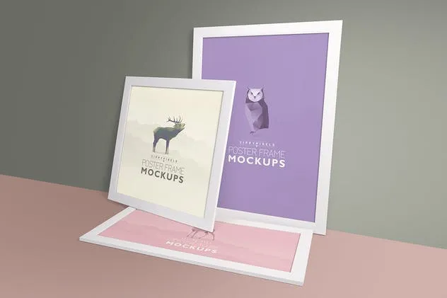 海报摄影艺术作品画框样机 Photo Frame Mockups插图(2)