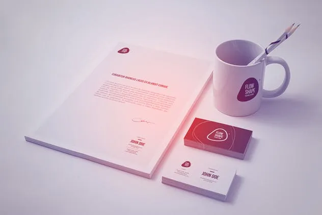 简约时尚多种尺寸名片/A4纸样机模板 Multi-dimension Branding / Identity Mock-up 4插图(9)