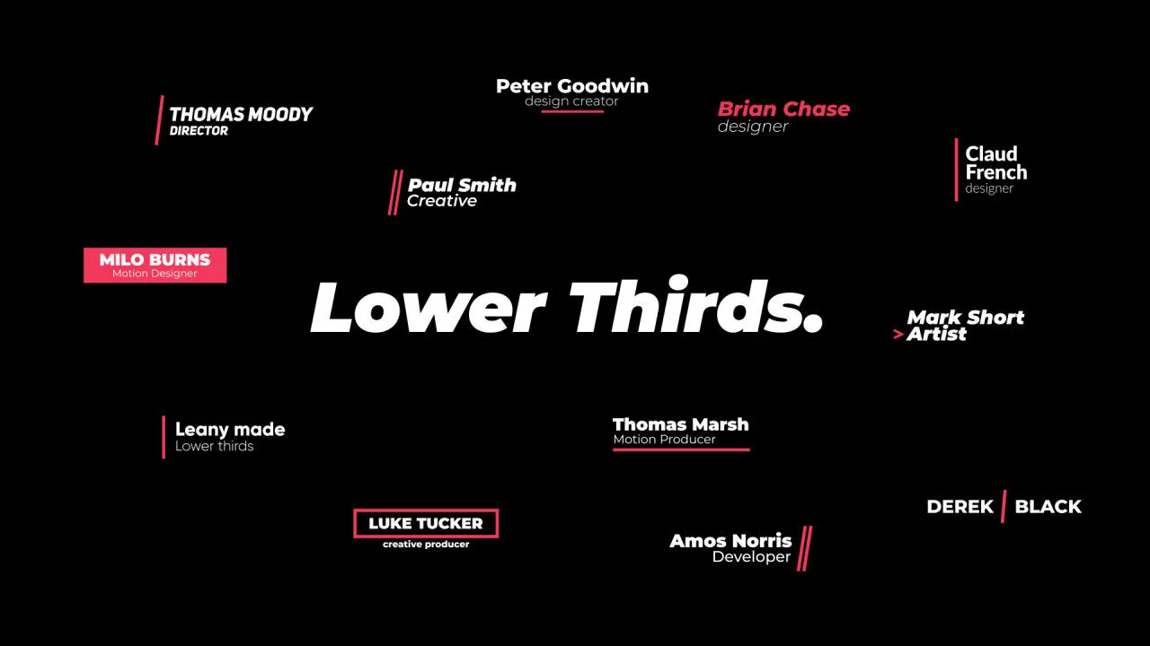 简单流畅的下三分之一字幕条动画像素设计精选AE模板