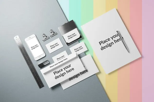 企业品牌VI设计办公文具样机模板v1 Branding / Identity Mock-up插图(8)