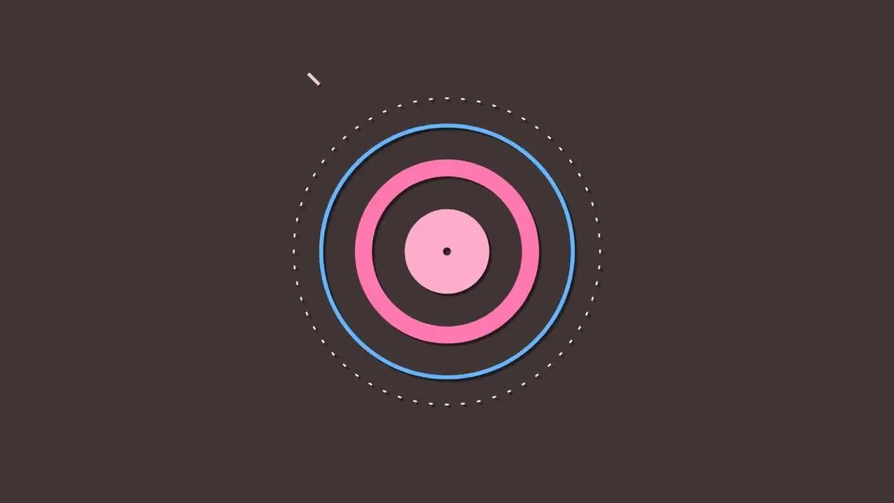 创意简洁的圆形放射logo展示像素设计精选AE模板