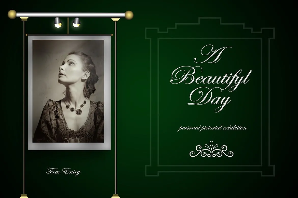 画廊预览照片/画作/海报设计样机 Exhibit插图(2)