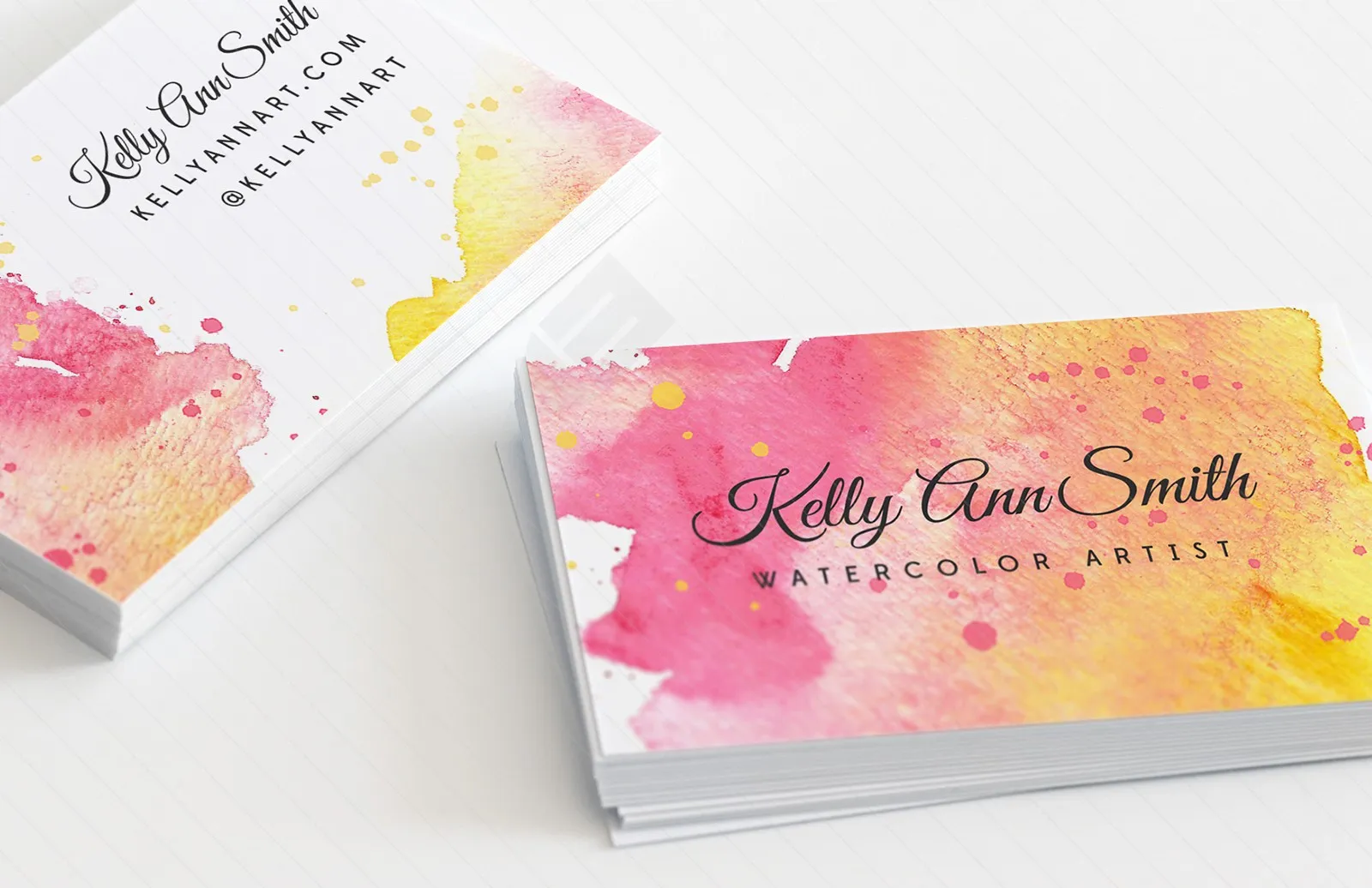水彩艺术名片模板 Watercolor Artist Business Card Template