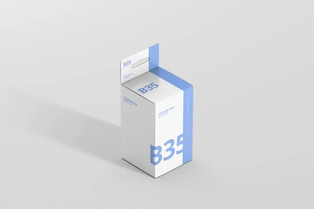 带挂钩的小矩形尺寸包装盒子样机 Box Mockup – Small Rectangle Size with Hanger插图(3)