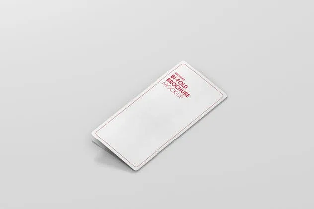 圆角折页小册传单设计样机模板 DL Bi-Fold Brochure Mock-Up – Round Corner插图(5)