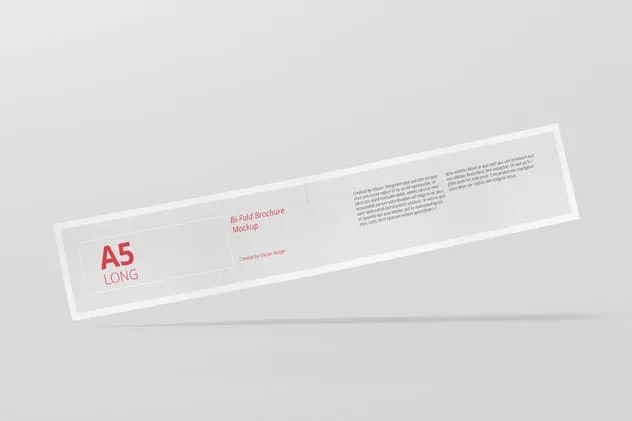 A5长双折页小册子传单样机 A5 Long Bi-Fold Brochure Mock-Up Landscape插图(9)