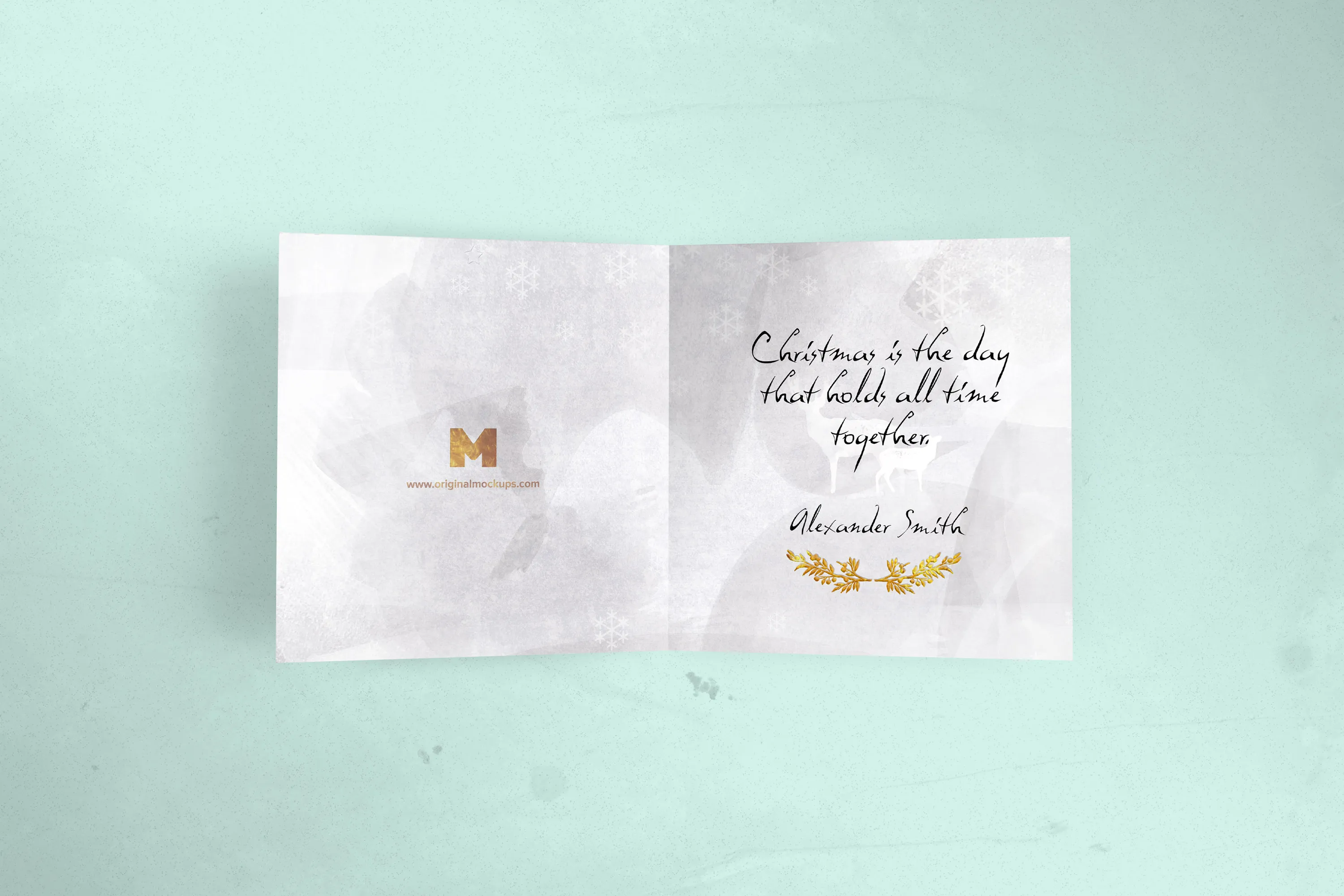 邀请卡/贺卡设计图样机01 Greeting Card Mockup 01插图(1)