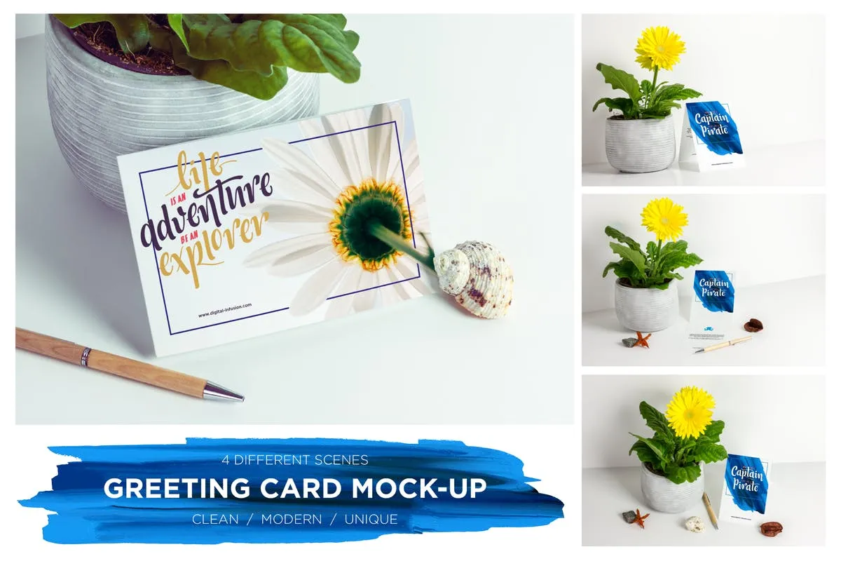 贺卡/邀请函样机模板 Greeting Card  / Invitation Mockup插图