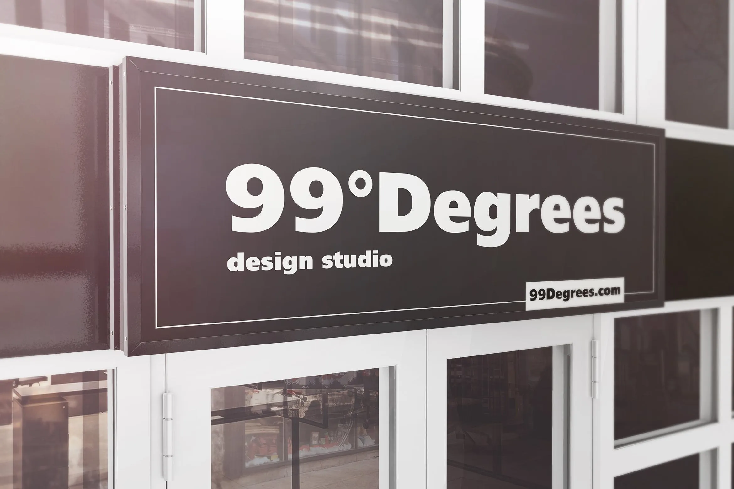 建筑广告招牌效果图样机素材库精选模板 Building Advertising Signboard Mockup插图