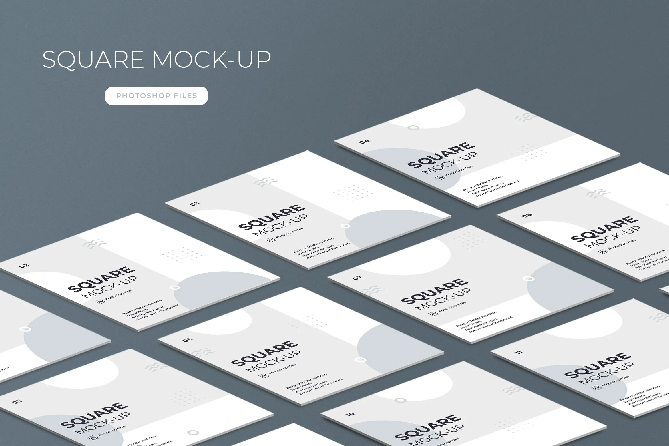 ADL正方形卡片设计透视图样机模板02 ADL#8211; Perspective Square Mock-Up.02